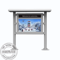 SYN IP65 Floor Standing Outdoor Display Signage , Sun Readable TFT LCD Advertising Totem
