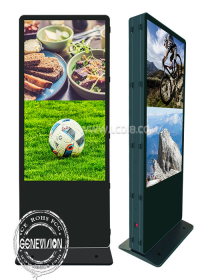 SYN 75" 4K Dual Screen WIFI Digital Signage Interactive Digital Totem Touch Screen Kiosk with Win 11 OS