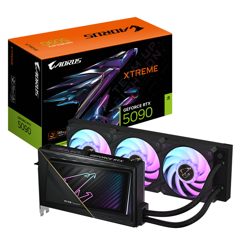 Placa Video GIGABYTE AORUS GEFORCE RTX 5090 XTREME WATERFORCE 32GB GDDR7 512 bit, PCIE 5.0, 3x DP 1x HDMI, 3x 120mm ARGB (GV-N5090AORUSX W-32GD)