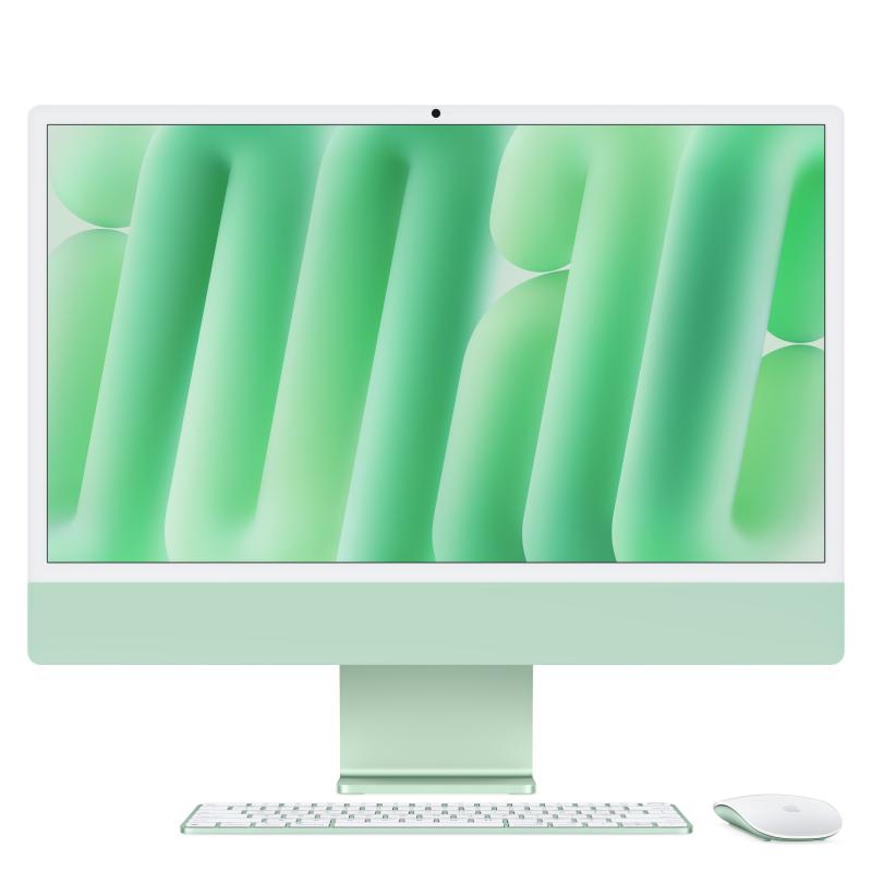 Apple iMAC 24" Retina 4.5k/ Apple M4 (CPU 10-core, GPU 10-core, Neural Engine 16-core)/16GB/512GB - Green - INT KB (2024) (MWV03ZE/A)