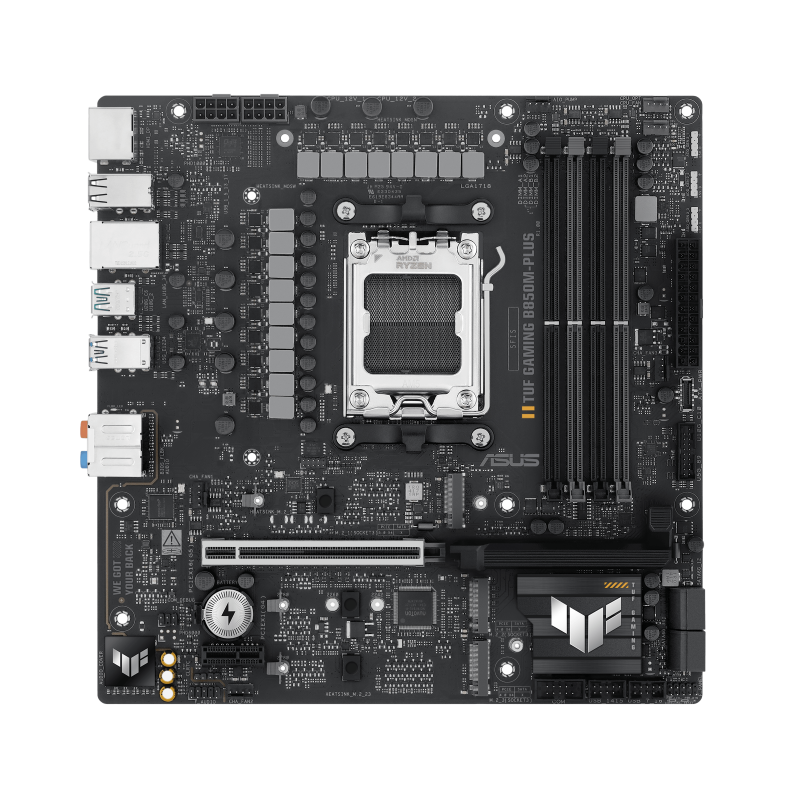 Placa de Baza ASUS TUF GAMIG B850M-PLUS AM5, 4x DDR5, 1x DP 1x HDMI, 1x PCIE 5.0 x16 1x PCIE 4.0 x16 1x PCIE 4.0 x1, 3x M.2, 4x SATA 6GB/s, mATX (TUF GAMING B850M-PLUS)