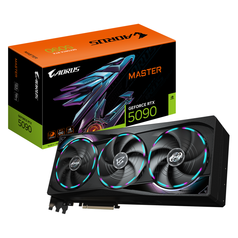 Placa Video GIGABYTE NVIDIA AORUS GEFORCE RTX 5090 MASTER 32GB GDDR7 512 bit, PCIE 5.0, 3x DP 1x HDMI (GV-N5090AORUS M-32GD)