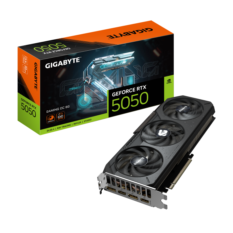 Placa Video GIGABYTE GEFORCE RTX 5050 GAMING OC 8GB GDDR6 128 bit, PCIE 5.0, 2x DP 2x HDMI (GV-N5050GAMING OC-8GD)