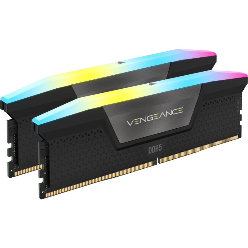 CORSAIR VENGEANCE RGB DDR5 96GB (2 x 48GB) DDR5 6400 CL32-40-40-84 1.40V Intel XMP - BLACK (CMH96GX5M2B6400C32)