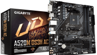 Placa de Baza GIGABYTE A520M DS3H AC AM4, 4x DDR4, 1x PCIE 3.0 x16 2x PCIE 3.0 x1, 1x M.2, 4x SATA 6GB/s, mATX (A520M DS3H AC)