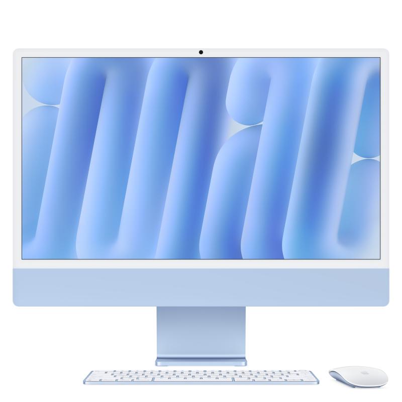 Apple iMAC 24" Retina 4.5k/ Apple M4 (CPU 10-core, GPU 10-core, Neural Engine 16-core)/16GB/256GB - Blue - INT KB (2024) (MWV13ZE/A)