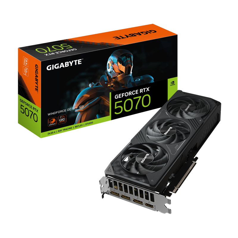 Placa Video GIGABYTE GEFORCE RTX 5070 WINDFORCE OC SFF 12GB GDDR7 192 bit, PCIE 5.0, 3x DP 1x HDMI (GV-N5070WF3OC-12GD)