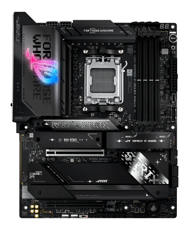 Placa de Baza ASUS ROG STRIX X870E-E GAMING WIFI AM5, 4x DDR5, 1x HDMI 2x USB4, 1x PCIE 5.0 x16 2x PCIE 4.0 x16, 5x M.2, 4x SATA 6GB/s, ATX (ROG STRIX X870E-E GAMING WIFI)