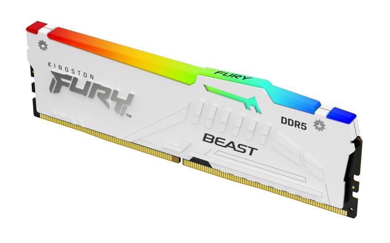 Memorie RAM Kingston DDR5 16GB 6000Mhz CL36 1.35V Fury Beast White RGB EXPO (KF560C36BWE2A-16)