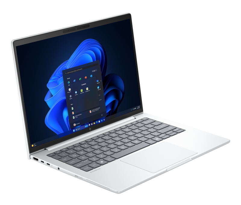 Laptop HP EliteBook 8 G1i, 14.0 inch WUXGA (1920x1200) LED UWVA Anti- Glare IR ISP+ 300 nits 60 Hz, Intel Core Ultra 7 255H 16-core (2GHz up to 5.1GHz, 24MB, 13 TOPS), video integrat Intel Arc Graphics, RAM 32GB DDR5 5600Mhz (1x32GB), SSD 1TB PCIe NVMe, no ODD, Audio by Poly Studio, două difuzoare (AD3S6ET)