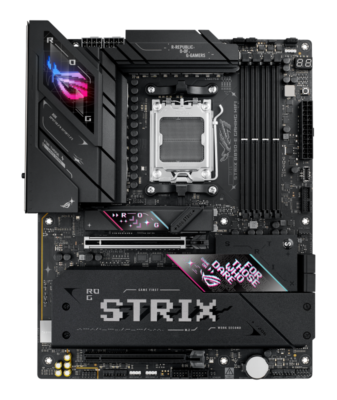 Placa de Baza ASUS ROG STRIX B850-E GAMING WIFI AM5, 4x DDR5, 1x DP 1x HDMI 1x USB4, 2x PCIE 5.0 x16 1x PCIE 4.0 x16, 5x M.2, 4x SATA 6GB/s, ATX (ROG STRIX B850-E GAMING WIFI)