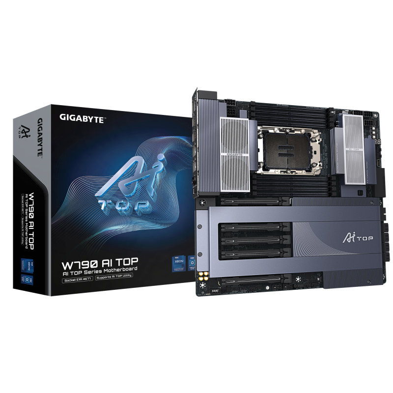 Placa de Baza GIGABYTE W790 AI TOP LGA4677, 8x DDR5, 5x PCIE 5.0 x16, 6x M.2, 8x SATA 6GB/s, E-ATX (W790 AI TOP)