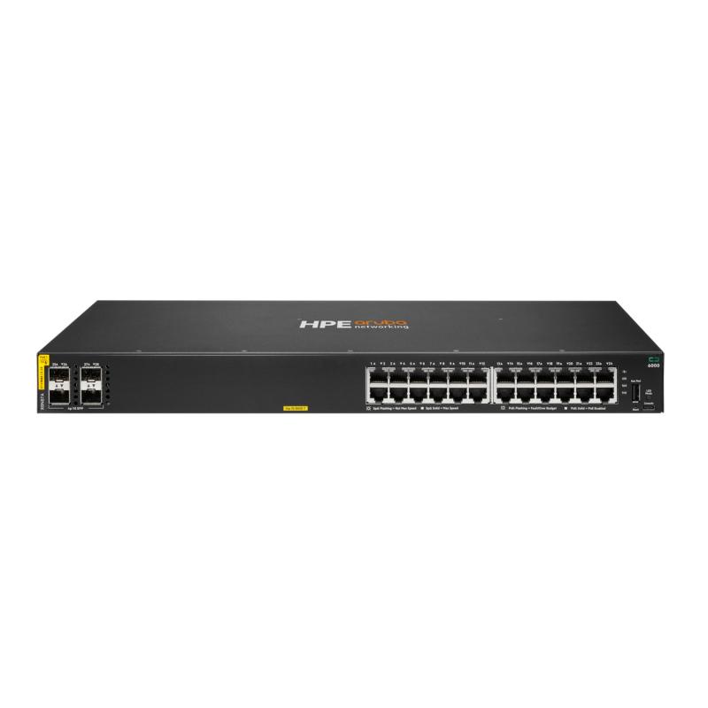 HPE Aruba Networking CX 6000 24G Class4 PoE 4SFP 370W Switch (R8N87A)
