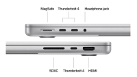 MacBook Pro 14.2"/Apple M4 (CPU 10-core, GPU 10-core, Neural Engine 16-core)/16GB/512GB - Silver - INT KB (MW2W3RO/A)