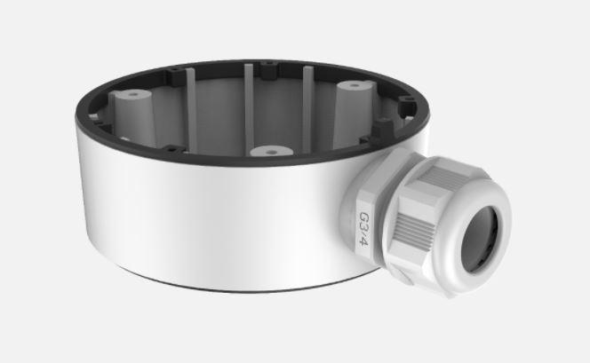 Cutie jonctiune Hikvision DS-1280ZJ-TR13, material aliaj de aluminiu, culoare alba, dimensiuni: Φ 110 mm × 144.3 mm × 48 mm, greutate: 187 g (DS-1280ZJ-TR13)