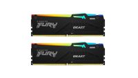 Memorie RAM Kingston DDR5 64GB 6000Mhz CL40 1.35V 1.35V Dual Channel Kit Fury Beast Black RGB XMP (KF560C40BBAK2-64)