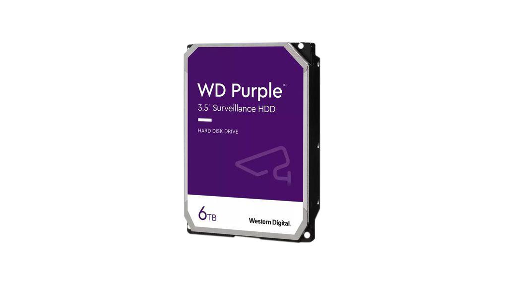 HDD Surveillance WD, 3.5", 6TB, PURPLE, SATA3, IntelliPower (5400rpm),  256MB (WD63PURU)