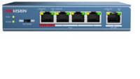 Switch Hikvision DS-3E0105P-E(B), 4-port, PoE (DS-3E0105P-E(B))