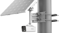 Kit camera de supraveghere IP Bullet 4MP Hikvision cu panou Solar 4G DS-2XS6A47G1-LS/C36S80(4MM), lentila fixa: 4mm, iluminare: Color: 0.0005 Lux @ (F1.0, AGC ON), B/W: 0 Lux, IR: 30m, interfata audio: 1/1, alarma: 1/1, slot card de memorie: microSD maxim 256GB, alarma la evenimente: Motion (DS-2XS6A47G1-LS/C36S80(4MM))