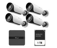 MILESIGHT TECHNOLOGY Kit de supraveghere video Milesight 4 camere Bullet MS-C2964-UPD + NVR MS-N1004-UPC (KIT4BULLET2MP)