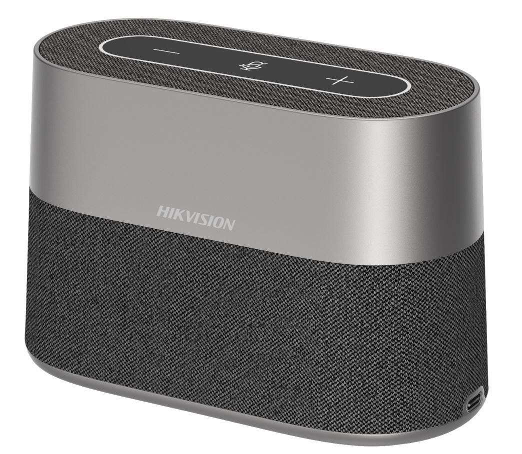 Microfon cu difuzor pentru conferinte Hikvision DS-UAC-S1; Difuzor: 360° omnidirecțional; Comunicare: Adoptă o matrice de 8 microfoane, raza 5M; Suportă conexiune wireless prin Bluetooth și un dongle USB 10M; Indicator LED; reducerea constantă a zgomotului, cum ar fi sunetul aparatului de aer (DS-UAC-S1)