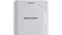 Cititor card Hikvision DS-K1801M, citeste carduri RFID Mifare, distanta citire: 50mm, comunicare: Wiegand 26/34 protocol, indicator LED de stare si alimentare; alimentare: 12VDC, IP65, dimensiuni: 87 × 87 × 13.3mm (DS-K1801M)