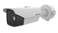 Camera de supraveghere Thermal si Optical IP Bullet DS-2TD2628T-3/QA, termal: 256 x 192, optic: 2688 × 1520, iluminare min: 0.0089Lux @(F1.6,AGC ON) ,0 Lux cu IR, lentila fixa: 4.3mm, alimentare: 24 VAC ± 25%: 0.8 A, Max.8.5 W, 12 VDC ± 25%: 0.7 A, Max.8.5 W, PoE (802.3af, class 3): 36 V to 57 V (DS-2TD2628T-3/QA)