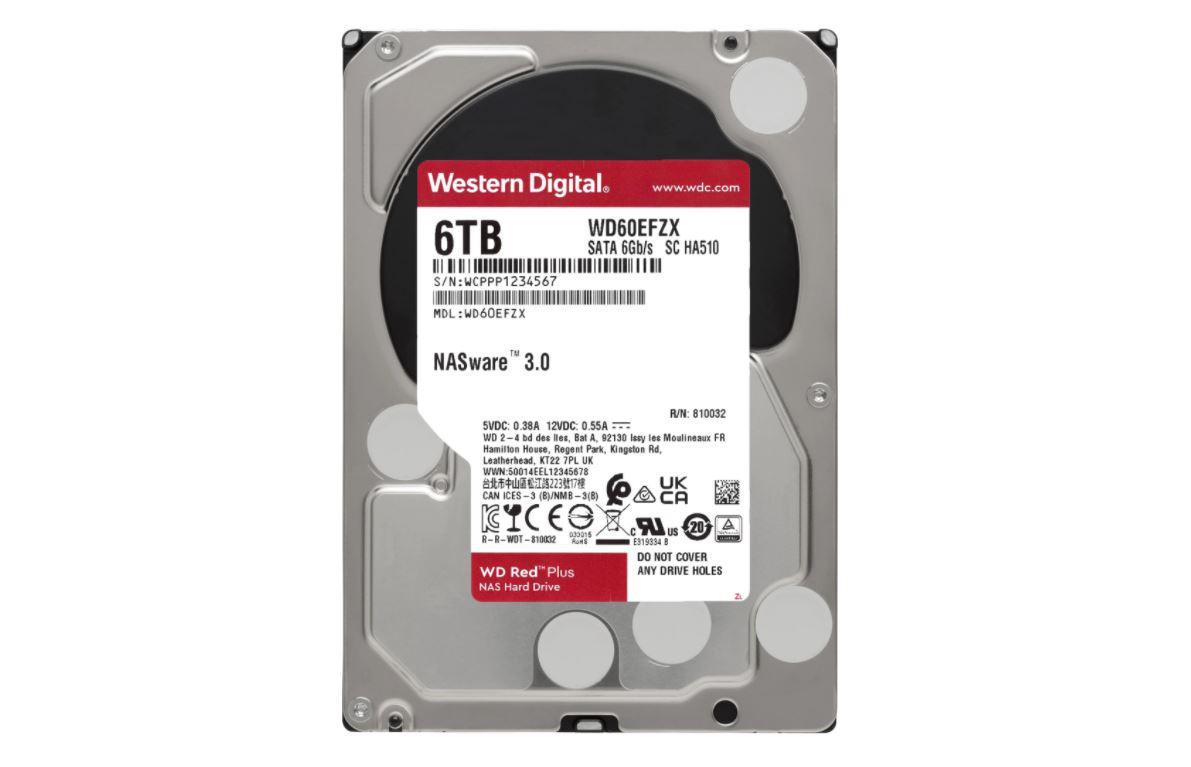 HDD WD Red Plus 6TB SATA-III 5640RPM 128MB (WD60EFZX)