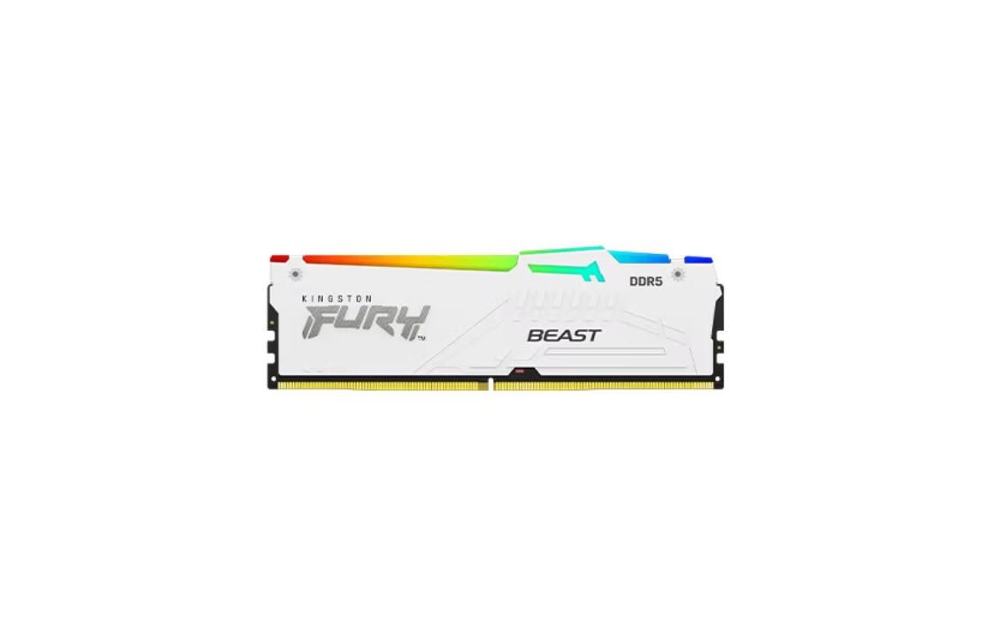 Memorie RAM Kingston DDR5 64GB 6000Mhz CL36 1.35V Dual Channel Kit Fury Beast White RGB EXPO (KF560C36BWEAK2-64)