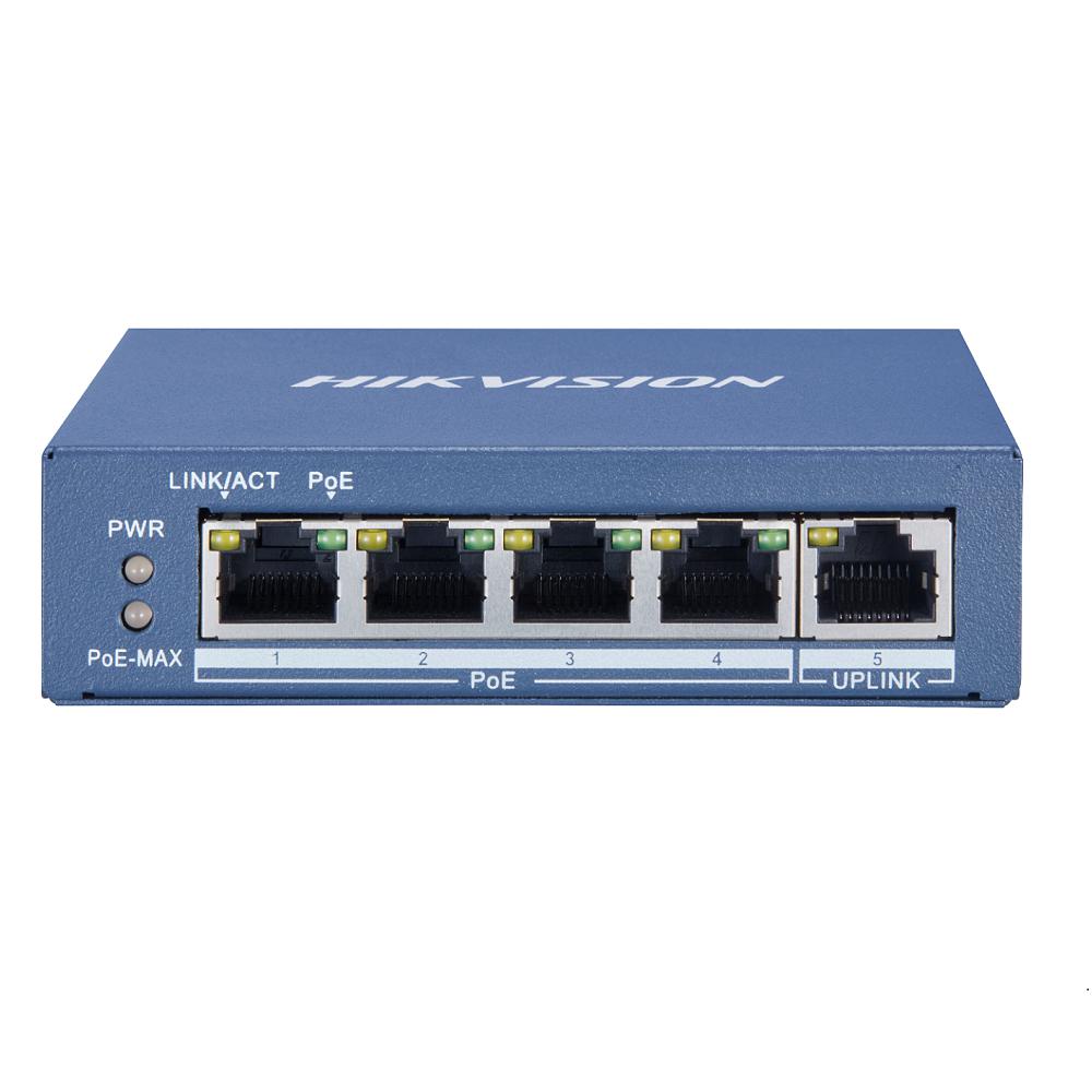 Switch Hikvison DS-3E0505P-E, 4-port, PoE (DS-3E0505P-E)