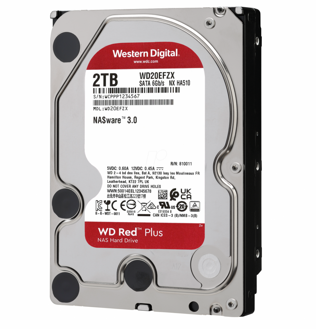 HDD  WD Red Plus 2TB SATA-III 5400rpm 128mb (WD20EFZX)