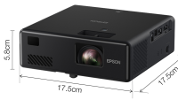 Proiector Epson EF-11 Mini laser projection TV, 3LCD, 1000 lumeni, FHD 1920*1080, 16:9, 2.500.000:1, laser, dimensiune maxima imagine 150", USB 2.0 Type A, USB 2.0 Type B, HDMI 1.4, Miracast, Stereo mini jack audio out, Kensington lock, boxa 2W inclusa, Screen Mirroring, greutate 1.2 kg, 22-27 dB (V11HA23040)