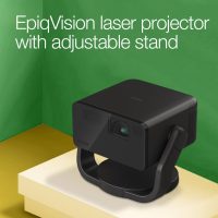 Proiector Epson EF-22B Proiector compact + stand,  cu proiecte de pana la 150", Tehnologie 3LCD, LCD 0.62", 1000 lumeni (500 mod economic), Full HD, Aspect: 16:9, Contrast: 5.000.000 : 1, Sursa lumina: Laser, Durata de viata sursa lumina: 20.000 ore, Refresh rate: 200 Hz - 240 Hz, 16.77 Milioane (V11HB38140)
