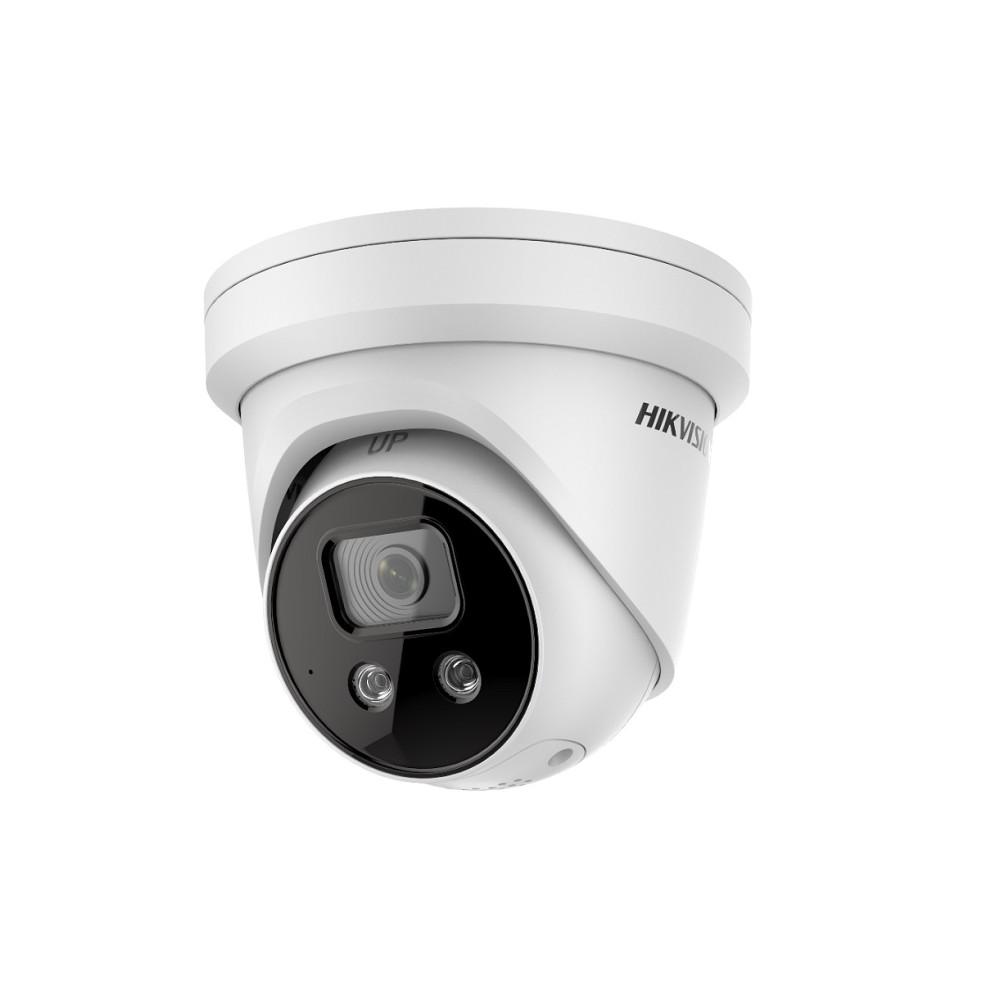 Camera supraveghere Hikvision IP turret DS-2CD2346G2-ISU/SL(2.8mm)C, 4MP, Acusens - filtrarea alarmelor false dupa corpul uman si masini, alarma vizuala(lumina stroboscopica) si alarma audio pentru avertizarea intrusilor, audio bidirectional, low-light performance powered by DarkFighter technology (DS-2CD2346G2ISUSLC)