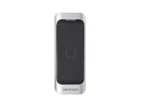Cititor card Hikvision DS-K1107AM, citeste carduri Mifare 13.56 MHz, distanta citire: ≤ 50 mm, RS-485, Wiegand (W26/W34) protocol si protocol OSDP, Watchdog, indicator de stare si alimentare, buzzer incorporat, tamper, alimentare 12VDC, IP65, dimensiuni 115 mm × 44 mm × 22 mm, montaj pe perete (DS-K1107AM)