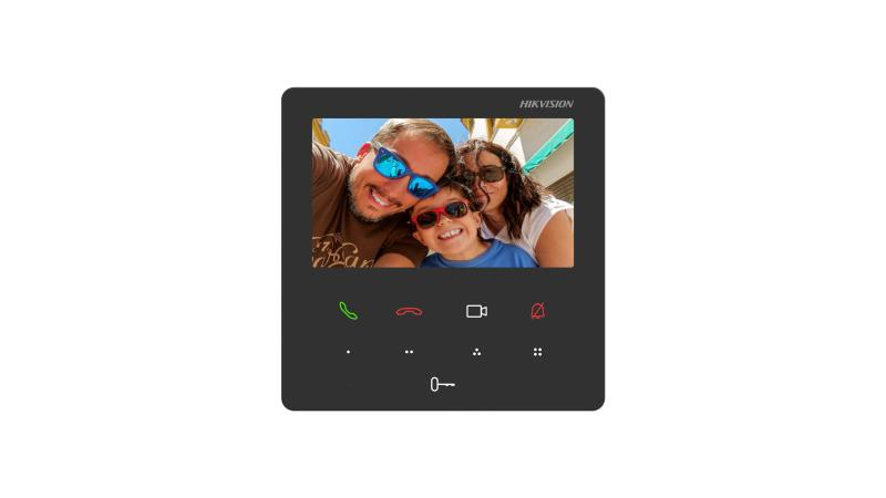 Post interior videointerfon color Hikvision DS-KH6110-WE1, 4.3-inch colorful touch screen, rezolutie: 480 × 272, Colorful TFT, 9 butoane, 1 RJ-45 100 Mbps, Wi-Fi 802.11 b/g/n, 2.4 GHz, alimentare: IEEE802.3af, Standard PoE,12 VDC, temperatura de functionare: -10 °C to 50 °C (DS-KH6110-WE1)