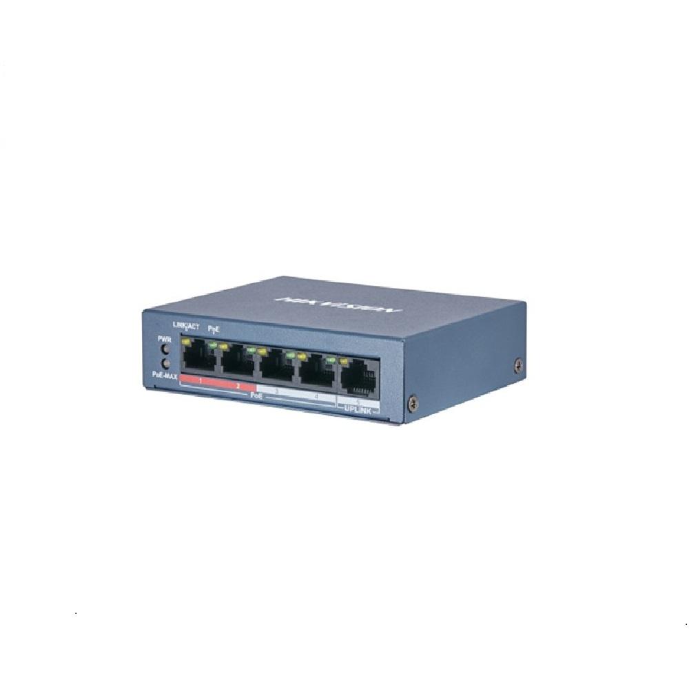 Switch Hikvision DS-3E0105P-E/M(B), 4-port, PoE (DS-3E0105P-E/M(B))