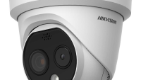 Camera supraveghere Thermal si Optical IP Turret DS-2TD1217-2/QA; termal: 160 × 120, output image: 25 fps (1280 × 720, 704 × 576, 640 × 480, 352 × 288, 320 × 240); optic: 2688 × 1520, output image: 50 Hz: 25 fps (2688 × 1520, 1920 × 1080, 1280 × 720), iluminare: 0.0176Lux @(F2.25,AGC ON) ,0 Lux with (DS-2TD1217-2/QA)