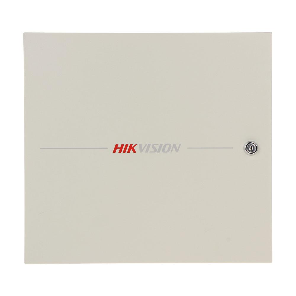 Centrala control access Hikvision DS-K2601T, pentru 1 usa bidirectionala (2 x cititoare Wiegand sau 2 x cititoare RS-485), capacitate de stocare: 100,000 cartele si 300,000 evenimente, comunicare: TCP/IP, RS-485, Wiegand (W26/W34), EHome 5.0, si protocol  ISAPI, Alarm input × 4,door contact × 1 (DS-K2601T)