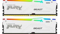 Memorie RAM Kingston DDR5 32GB 6400Mhz CL32 1.4V Dual Channel Kit Fury Beast White RGB XMP (KF564C32BWAK2-64)