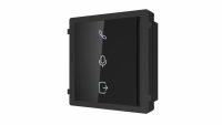 Modul indicator de stare videointerfon modular Hikvision DS-KD-IN;indica starea videointerfonului: apelare, deschidere usa; comunicareaudio bidirectionala; Dimensiuni: 98.5 mm × 100 mm × 33.7 mm; protectie:IP65; Temperatura de functionare: -40°C to +60°C; (DS-KD-IN)