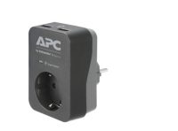 APC Essential SurgeArrest 1 Outlet 2 USB Ports Black 230V Germany (PME1WU2B-GR)