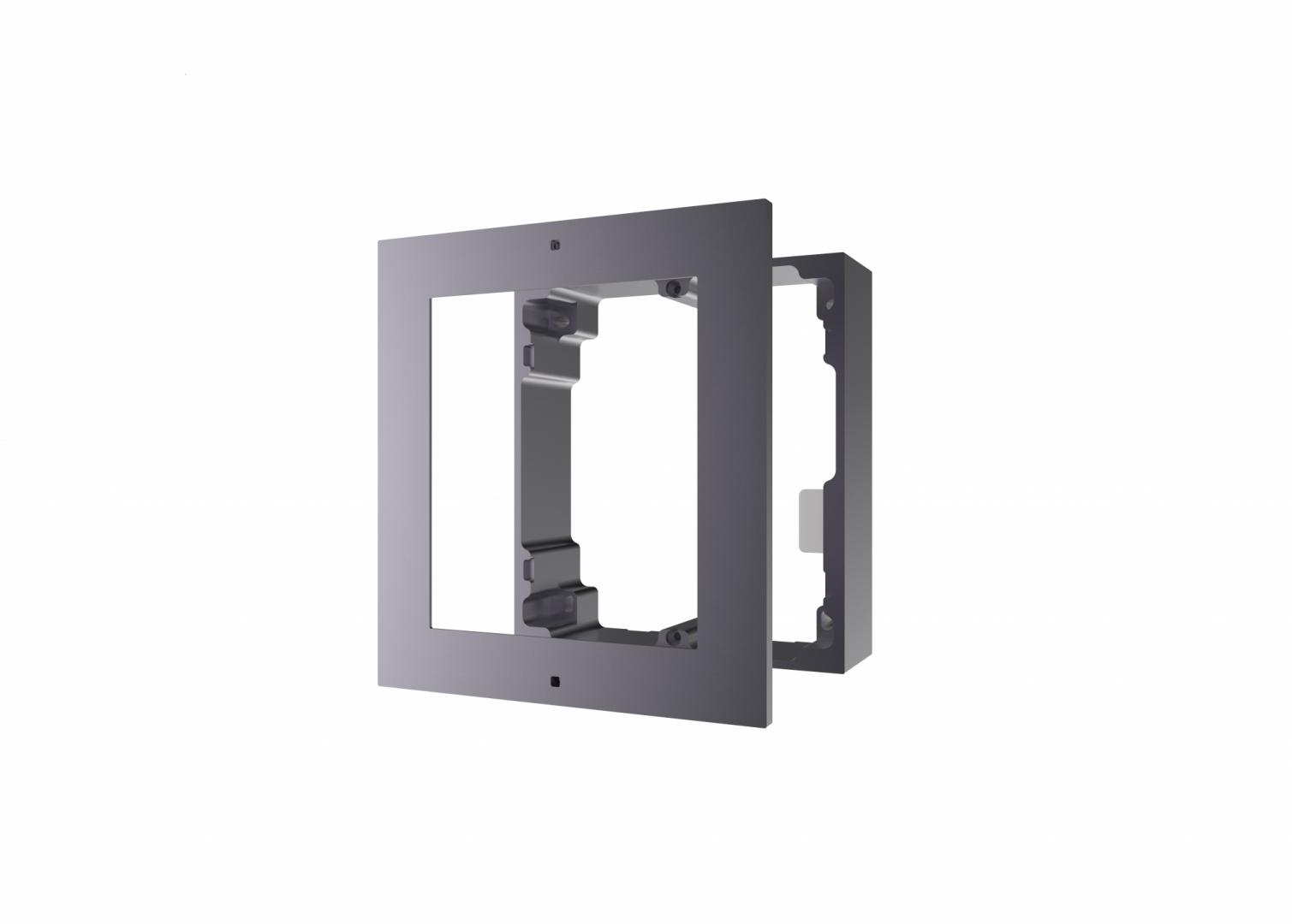 Panou frontal pentru un modul videointerfon modular Hikvision DS-KD-ACW1; montare aplicata; material aluminiu; dimensiuni: 117mm x 1 07mm ×4mm; (DS-KD-ACW1)
