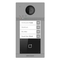 Post de exterior videointerfon IP Hikvision DS-KV8413-WME1(C); WIFI; 4 x buton de apelare( pentru o singura familie- permite apelarea a mai multor monitoare de interior); camera video 2MP True WDR ( unghi vizualizare: Horizontal: 124° Vertical: 75°), vizualizare pe timp de noapte IR maxim 3 metri; (DS-KV8413-WME1(C))