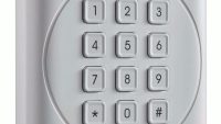 Cititor card cu tastatura Hikvision DS-K1801MK, citeste carduri MIFARE 13.56MHz, distanta citire: 50mm, comunicare: Wiegand 26/34 protocol, tastatura cu 12 butoane,  indicator LED de stare si alimentare; alimentare: 12VDC, IP65, dimensiuni: 87×87×13.3mm (DS-K1801MK)