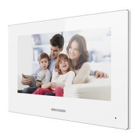 Monitor videointerfon WIFI modular 7 color Hikvision DS-KH6320-WTE1-W; culoare alba, ecran LCD 7 color cu touch screeen, rezolutie ecran 1024 x 600; design modern; Conectivitate: Retea wireless: Wi-Fi 802.11b/g/n; Network:10/100Mbps self adaptive network ; TCP/IP, SIP, RTSP; Comunicare audio (DS-KH6320-WTE1-W)