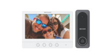 Kit video intercom Hikvision DS-KIS212, caracteristici post exterior: IR: 3m, rezolutie: 1280 * 720@60fps, microfon si difuzor inclus, 1 buton, alimentare: 12 VDC, temperatura de functionare: -30° C to + 60° C, caracteristici post interior: ecran 7-inch colorful TFT, 4 butoane, rezolutie: 1024 x (DS-KIS212)