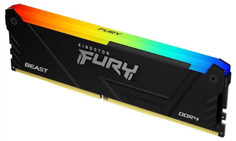Memorie Ram Kingston DDR4 8GB 2666Mhz CL16 1.2V Fury Beast RGB Black PnP (KF426C16BB2A/8)