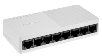 Switch Hikvision DS-3E0108D-O: 8 x 10/100 Mbps ethernet port, MDI/MIDX, tensiune alimentare 5 VDC, 0.6 A, dimensiuni: 124.00 mm × 22.00 mm × 52.00 mm, greutate: 0.059 kg, montare pe birou sau pe perete. (DS-3E0108D-O)
