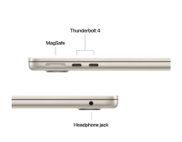 MacBook Air 13.6" Retina/Apple M4 (CPU 10-core, GPU 8-core, Neural Engine 16-core)/16GB/256GB - Starlight - INT KB (2025) 30W USB‑C (MW0Y3RO/A)